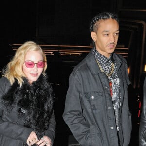 Exclusif - La légende de la pop Madonna et son compagnon Ahlamalik Williams profitent d'un repas de la Saint-Valentin au restaurant Fucina à Londres 14 février 2020.