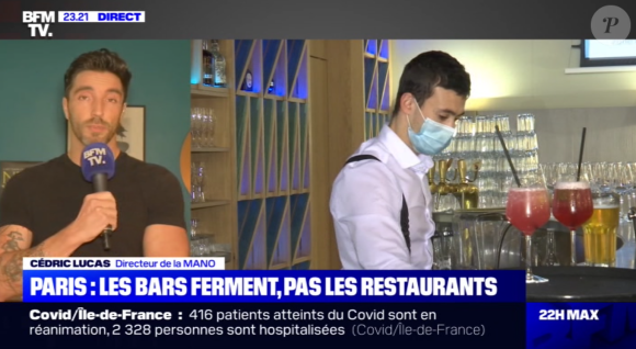 Cédric, connu pour avoir participé à "Koh-Lanta" est également directeur d'un bar à Paris. Il conteste les directives du gouvernement en pleine crise sanitaire, à savoir fermer les bars.