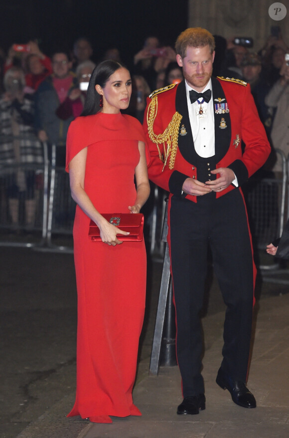 Le prince Harry, duc de Sussex, et Meghan Markle, duchesse de Sussex assistent au festival de musique de Mountbatten au Royal Albert Hall de Londres, Royaume Uni, le 7 mars 2020. 