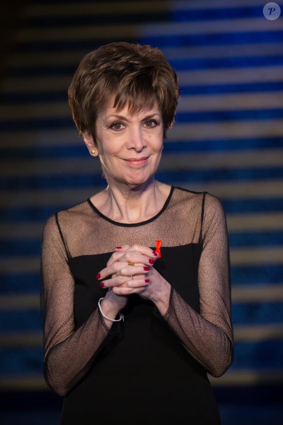 Exclusif - Catherine Laborde - Backstage de l'enregistrement de l'émission "La télé chante pour le Sidaction" aux Folies Bergère à Paris. L'émission sera diffusée sur France 2 le 28 mars 2016