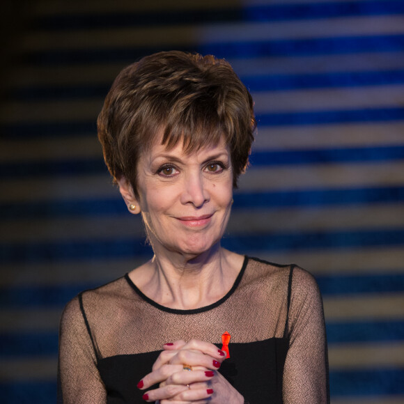 Exclusif - Catherine Laborde - Backstage de l'enregistrement de l'émission "La télé chante pour le Sidaction" aux Folies Bergère à Paris. L'émission sera diffusée sur France 2 le 28 mars 2016