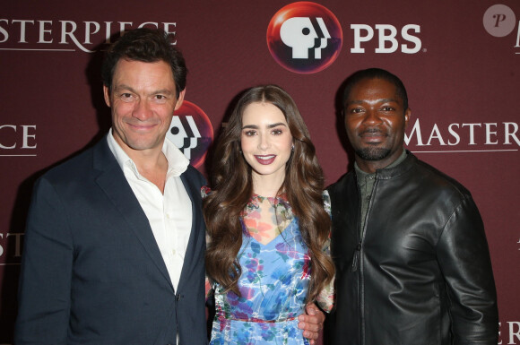 Dominic West, Lily Collins, David Oyelowo à la soirée Les Misérables au Linwood Dunn Theater à Los Angeles, 8 juin 2019.