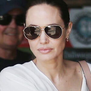 Angelina Jolie et sa fille Vivienne Jolie-Pitt sont allées faire quelques courses dans une animalerie à Los Angeles, le 4 aout 2019.