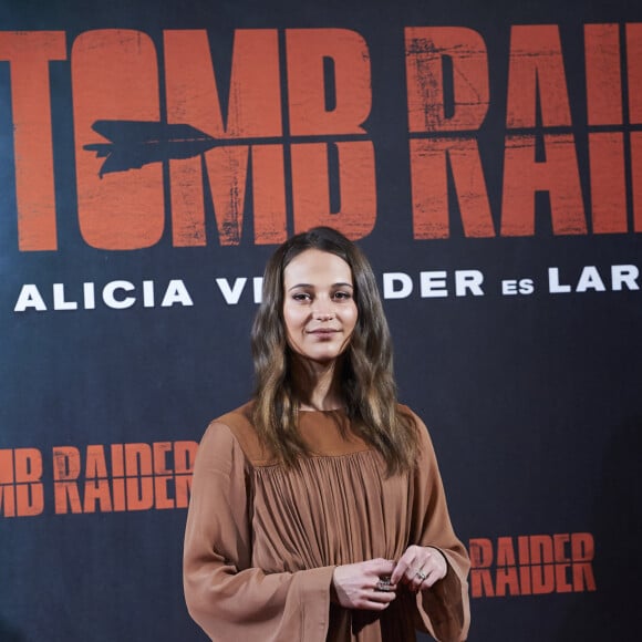 Alicia Vikander au photocall de "Tomb Raider" à Madrid, le 28 février 2018. © Jack Abuin via Zuma Press/Bestimage