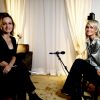 Exclusif - Laeticia Hallyday, Audrey Crespo-Mara - Laeticia Hallyday face à Audrey Crespo-Mara lors de l'enregistrement de l'émission "Sept à Huit" sur TF1, à l'hôtel Costes à Paris. © Dominique Jacovides/Bestimage 