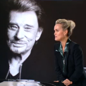 Laeticia Hallyday face à Anne-Claire Coudray dans le journal télévisé de TF1, vendredi 19 octobre 2018.