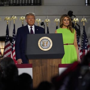 Donald et Melania Trump - Donald Trump accepte officiellement l'investiture de son parti pour les prochaines élections lors du dernier jour de la Convention nationale républicaine à Washington, le 27 août 2020. Le président américain a qualifié son opposant démocrate J. Biden, de "destructeur de la grandeur de l'Amérique". 