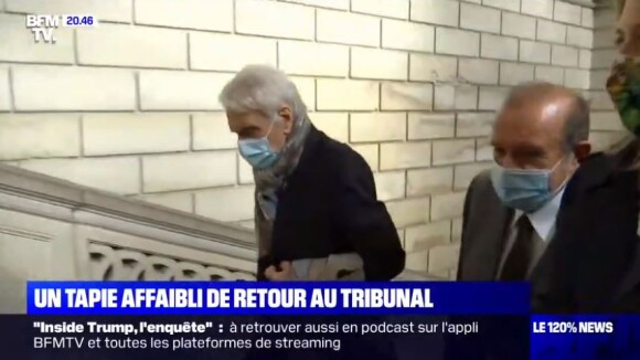 Bernard Tapie lors de l'ouverture de son procès en appel à Paris.