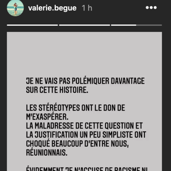 Valérie Bègue réagit après son doigt d'honneur adressé à l'émission des "12 coups de midi" accusée de racisme - Instagram, 27 octobre 2020