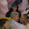 George Clooney, sa femme Amal, Serena Williams, Idris Elba et Sabrina Dhowre- Cérémonie de mariage du prince Harry et de Meghan Markle en la chapelle Saint-George au château de Windsor, Royaume Uni, le 19 mai 2018.