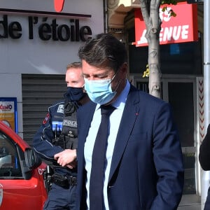 Christian Estrosi, maire de Nice - Les secours et la police sont mobilisés, suite à l'attaque au couteau par un homme au sein de la basilique Notre-Dame de Nice, le 29 octobre 2020.