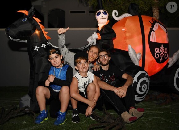 Céline Dion avec ses enfants pour Halloween, en 2018.