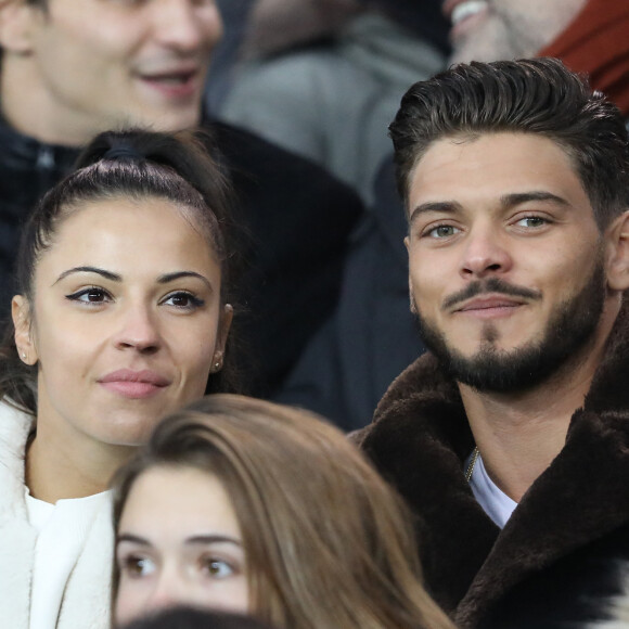 Rayane Bensetti et Denitsa Ikonomova au match de football PSG (Paris-Saint-Germain) - Lille (LOSC) au Parc des Princes à Paris, le 2 novembre 2018.