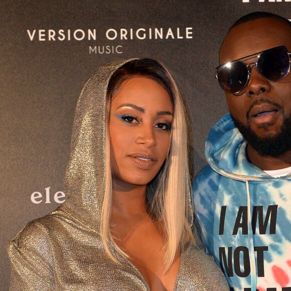 Le rappeur Gims (Maître Gims - Gandhi Djuna) et sa femme Demdem Djuna lors de la soirée de lancement de la collection capsule "I'm not a rapper" de la marque Elevenparis (Eleven Paris) à Paris, France, le 11 avril 2019. © Veeren/Bestimage 