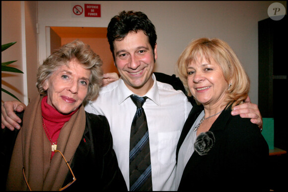 Exclusif - Laurent Gerra, sa maman Nicole Gerra et Nelly Kaplan - Pour ses 40 ans, Laurent Gerra "flingue en musique" au Palais des congrès de Paris.