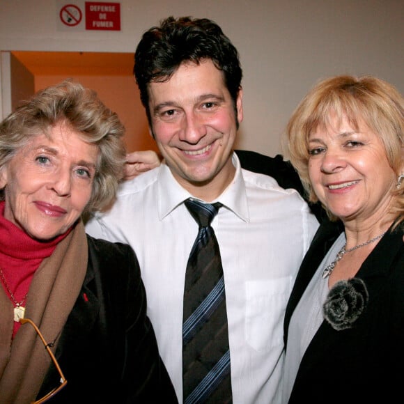 Exclusif - Laurent Gerra, sa maman Nicole Gerra et Nelly Kaplan - Pour ses 40 ans, Laurent Gerra "flingue en musique" au Palais des congrès de Paris.