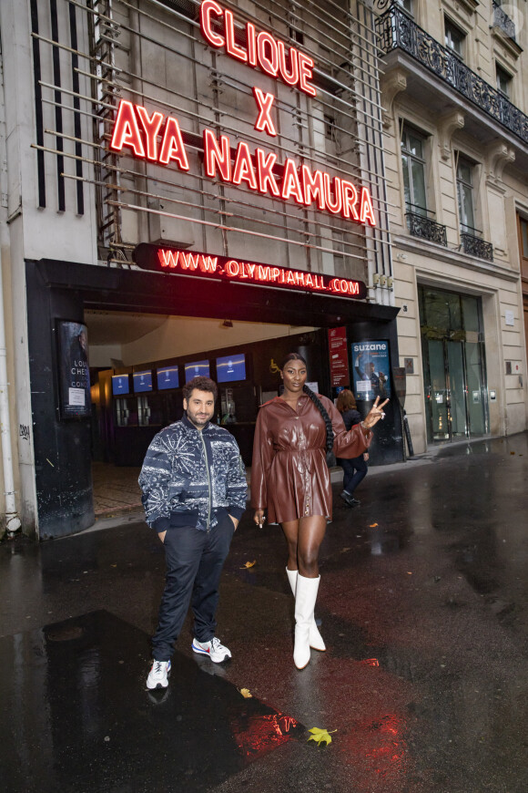 Exclusif - Aya Nakamura et Mouloud Achour - Enregistrement de l'émission "Clique X" à l'Olympia (fermé), présentée par M.Achour, et diffusée en exclusivité sur Clique Tv et sur MyCanal, à Paris. Le 6 novembre 2020. © Jack Tribeca / Bestimage