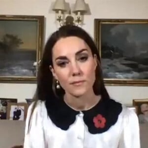 Catherine (Kate) Middleton, duchesse de Cambridge, fait une vidéo pour le Remembrance Day, le 11 novembre 2020.