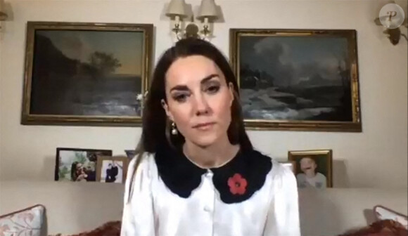 Catherine (Kate) Middleton, duchesse de Cambridge, fait une vidéo pour le Remembrance Day, le 11 novembre 2020.