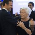 Le président de la République française, Emmanuel Macron et Line Renaud - Le président de la République française participe au dîner annuel du Conseil de Coordination des organisations Arméniennes de France (CCAF), à l'Hôtel du Collectionneur à Paris, France, le 29 janvier 2020. © Eliot Blondet/Pool/Bestimage