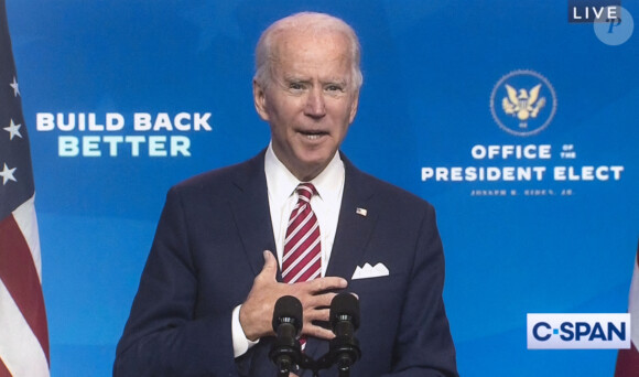 Joe Biden prononce un discours à propos de l'économie américaine à Wilmington. © C-Span/ZUMA Wire / Bestimage