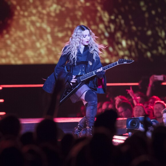 Madonna en concert à la Tele2 Arena à Stockholm, le 14 novembre 2015.