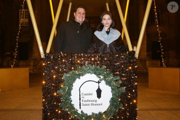 Benjamin Cymerman et Thylane Blondeau assistent aux illuminations de Noël du Comité du Faubourg Saint-Honoré. Paris, le 19 novembre 2020.