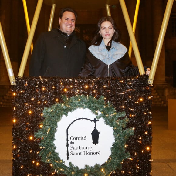 Benjamin Cymerman et Thylane Blondeau assistent aux illuminations de Noël du Comité du Faubourg Saint-Honoré. Paris, le 19 novembre 2020.