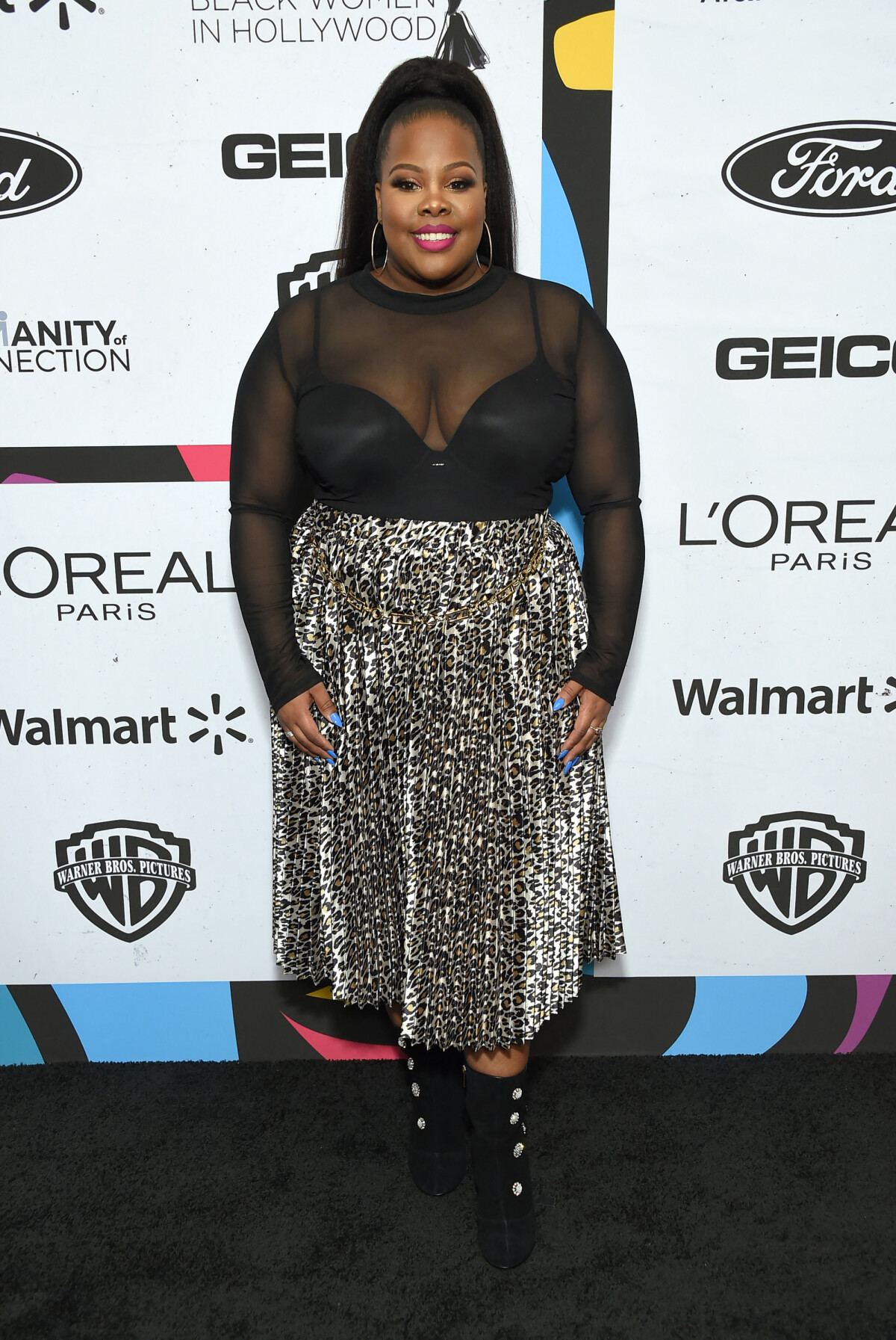 Photo : Amber Riley à Beverly Hills en février 2019. - Purepeople