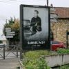 La ville de Conflans-Sainte-Honorine affiche un portrait de Samuel Paty, le professeur assassiné par un islamiste devant le collège de l'Aulne le 28 octobre 2020. © Federico Pestellini / Panoramic / Bestimage