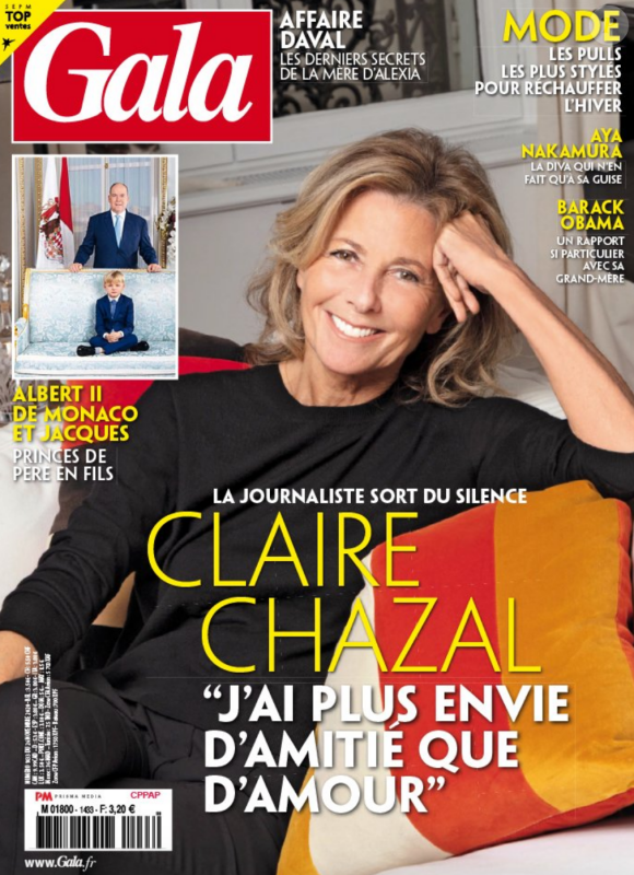 Claire Chazal en couverture du nouveau numéro du magazine Gala