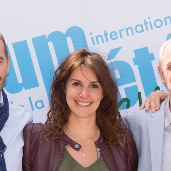 Jean Jouzel, Fanny Agostini (Journaliste Marraine du 16e Forum International de la Météo et du Climat), Sébastien Léas présentateur météo sur France Inter - 16 ème Forum International de la météo et du climat sur le parvis de l'Hôtel de ville de Paris le 25 Mai 2019 © Alexandre Fay / PixPlanete / Bestimage
