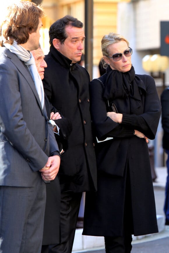 Estelle Lefébure et son compagnon Pascal Ramette - Obsèques de Michel Pastor en l'église Saint-Charles à Monaco le 6 fébrier 2014.