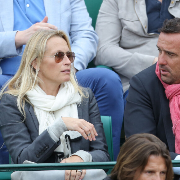Estelle Lefébure et son compagnon Pascal Ramette - People lors de la finale du tournoi de tennis Rolex Masters de Monte-Carlo à Monaco. Le 20 avril 2014