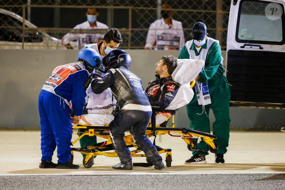 Accident de Romain Grosjean lors du Grand Prix de Formule 1 de Bahrein à Sakhir. Le 29 novembre 2020 © Motorsport Images / Panoramic / Bestimage