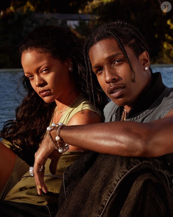Rihanna et ASAP Rocky dans la campagne de pub Fenty Skin en juillet 2020.