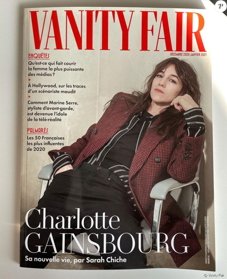 Charlotte Gainsbourg en couverture du magazine &quot;Vanity Fair&quot;, numéro de décembre 2020-janvier 2021.
