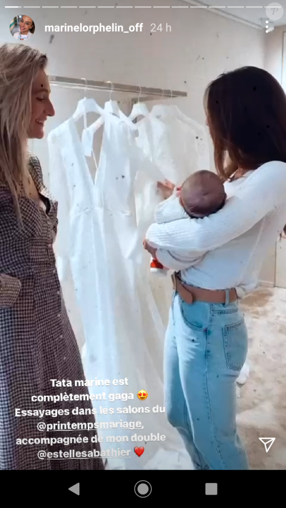 Marine Lorphelin en plein essayages de robes de mariée avec son amie Estelle Sabathier - Instagram, 3 décembre 2020