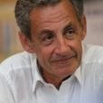 L'ancien président Nicolas Sarkozy dédicace son nouveau livre "Le temps des tempêtes" à l'espace culturel du centre commercial Leclerc Baleone à Ajaccio, en Corse le 24 juillet 2020.© Crystal Pictures /Bestimage