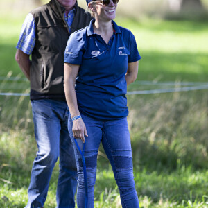 Zara Tindall et son mari Jason Wood au Cornbury House International Horse trials dans le Oxfordshire, le 13 septembre 2020.