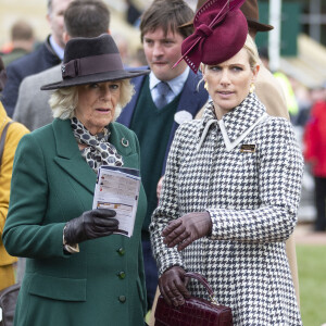 Camilla Parker Bowles, duchesse de Cornouailles, Zara Tindall - La famille royale lors des courses de chevaux du festival de Cheltenham le 11 mars 2020. 