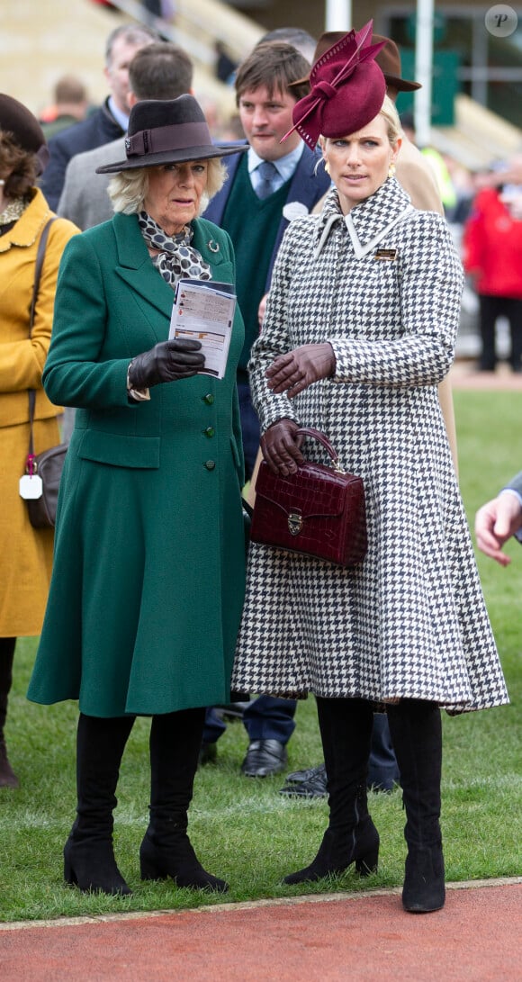Camilla Parker Bowles, duchesse de Cornouailles, Zara Tindall - La famille royale lors des courses de chevaux du festival de Cheltenham le 11 mars 2020. 