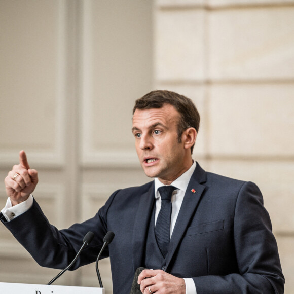 Le président de la République Française, Emmanuel Macron a reçu, le 7 décembre 2020, au Palais de l Elysée, le président de la République arabe d'Egypte, dans le cadre de sa visite d'Etat en France. © Nicolas Messyasz / pool / Bestimage