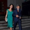 George Clooney et sa femme Amal Alamuddin Clooney à la sortie de la soirée caritative International Law benefit à The Frick Collection à New York, le 1er octobre 2019 