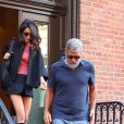 George Clooney et sa femme Amal Alamuddin Clooney sont à New York pour fêter leur 5ème anniversaire de mariage, le 27 septembre 2019   