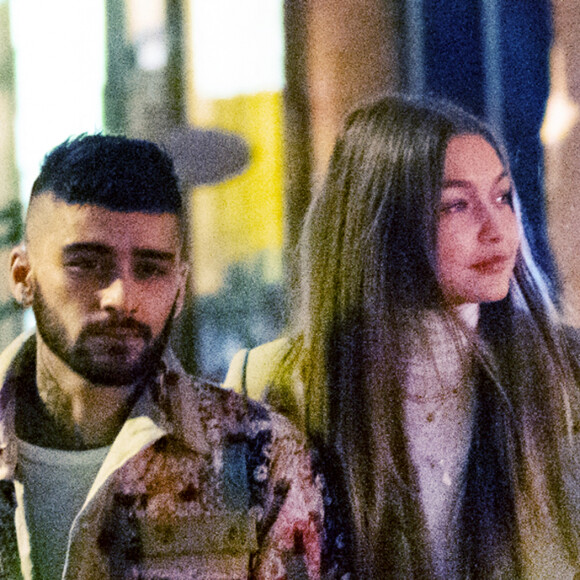 Gigi Hadid et Zayn Malik sont allés dîner au restaurant IL Buco avec B. Hadid et D. Lipa pour l'anniversaire de Yolanda Hadid (la mère de Bella et Gigi) à New York, le 11 janvier 2020.