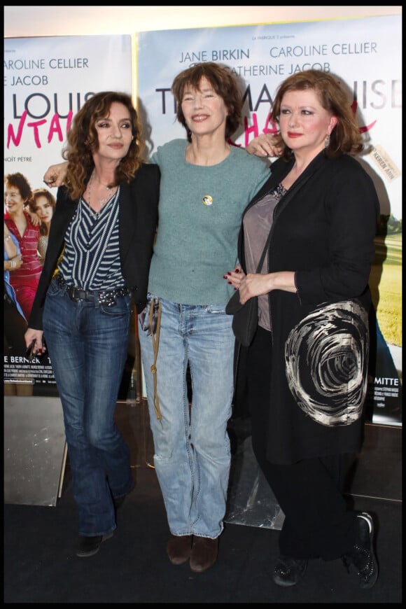 Caroline Cellier, Jane Birkin et Catherine Jacob à la première de Thelma, Louise et Chantal à Paris, en 2010.