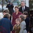 La princesse Märtha Louise de Norvège avec son mari Ari Behn et leurs enfants Leah Isadora, Maud Angelica et Emma Tallulah assistent à la messe de Noël avec leurs enfants à Oslo, le 25 décembre 2015
