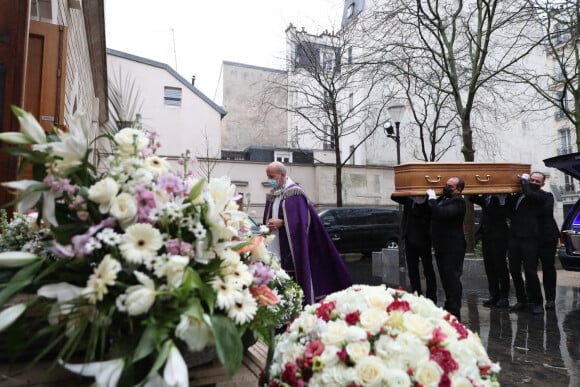 Obsèques de Gérard Houllier en l'église Notre Dame de Grâce de Passy, à Paris. Le 21 décembre 2020.