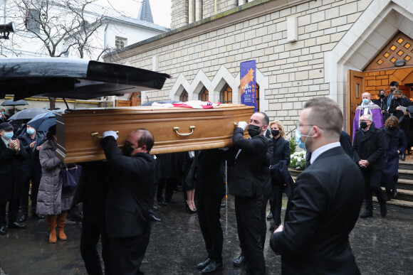 Obsèques de Gérard Houllier en l'église Notre Dame de Grâce de Passy à Paris le 21 décembre 2020.